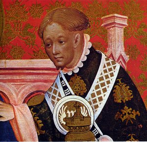 Chiesa di Santa Maria a Dortmund, altare di Maria di Conrad von Soest, pannello destro, dettaglio dell